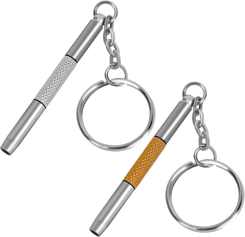 UNEAK - Eyeglass Screwdriver Repair Kit Silver & Yellow Precision 3 in 1 Mini Screwdrivers Set Keychain Glasses, Sunglasses, Sunglass, Watch, Electronics, Eyeglasses, Flat Head, Phillips, Hex - Image 1